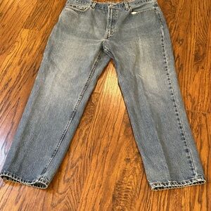 Levi's Blue Straight-Leg Jeans with Distressed Finish